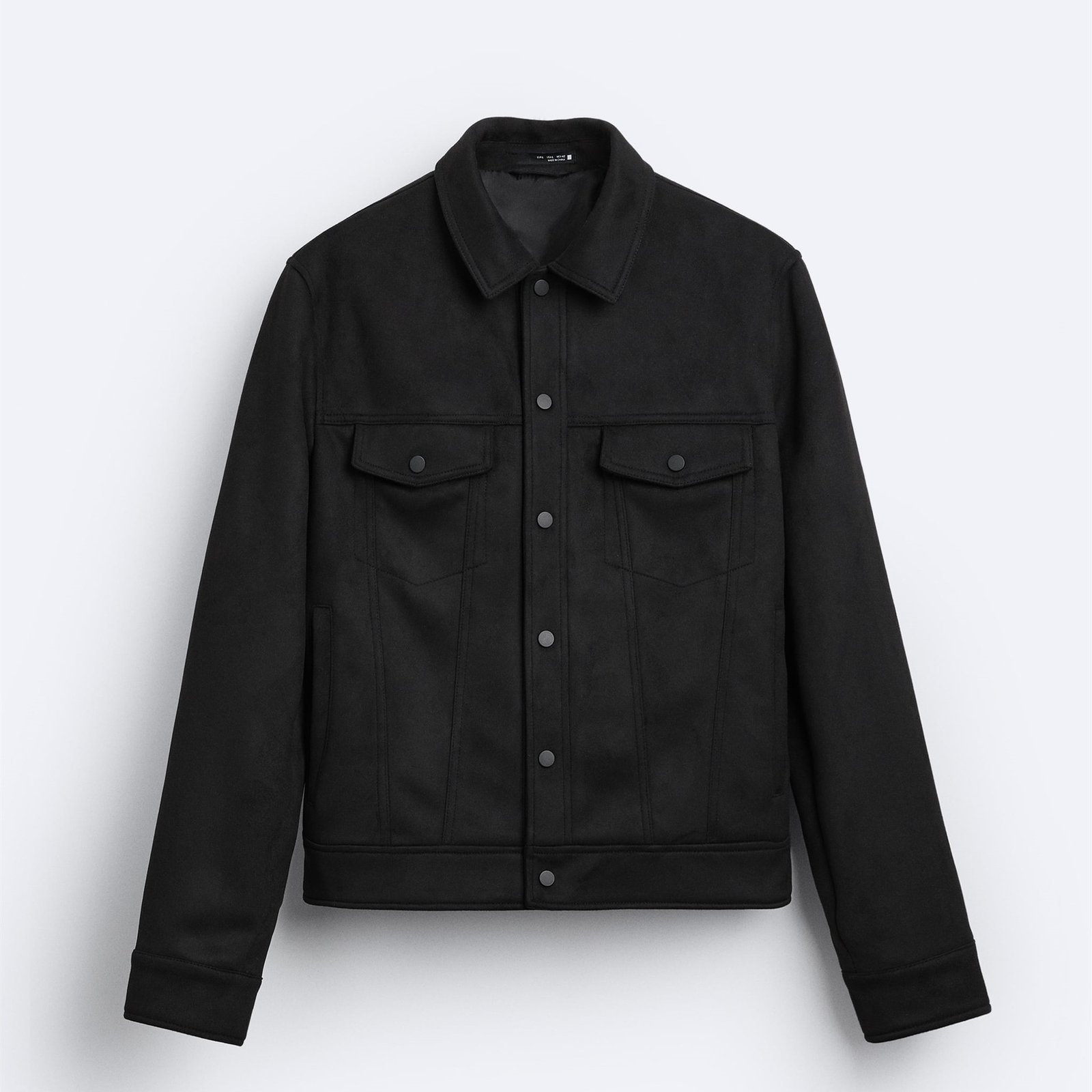 Suede-Effect Lapel Jacket-Classic Tailored Fit - Image 5