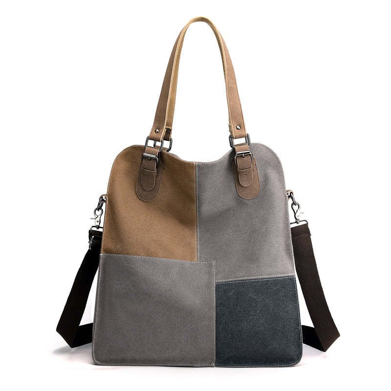 Patchwork Canvas Crossbody Tote - Image 7
