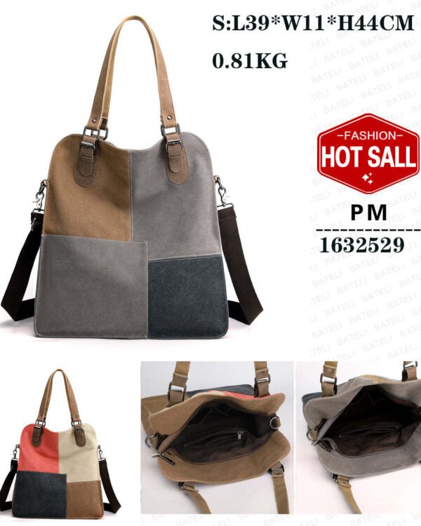 Alternative view of Patchwork Canvas Crossbody Tote