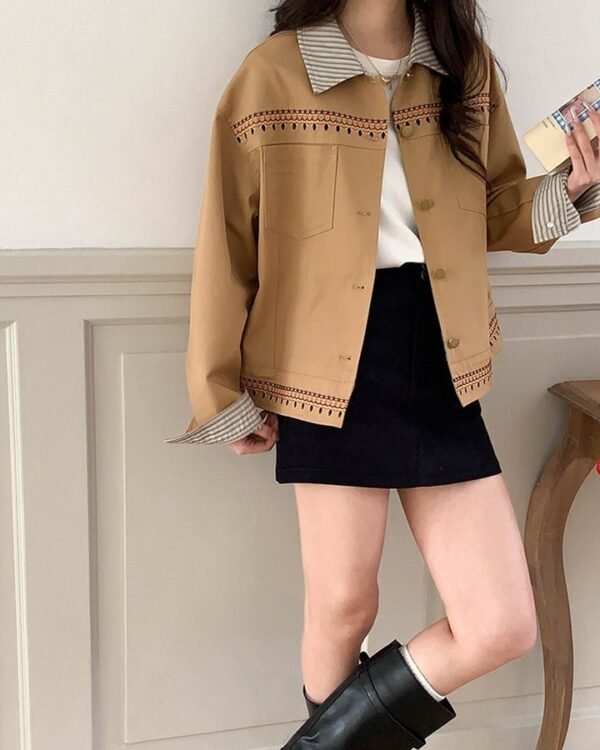 Embroidered Short Utility Jacket