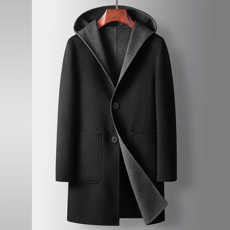 Reversible Hooded Wool Coat - Image 5