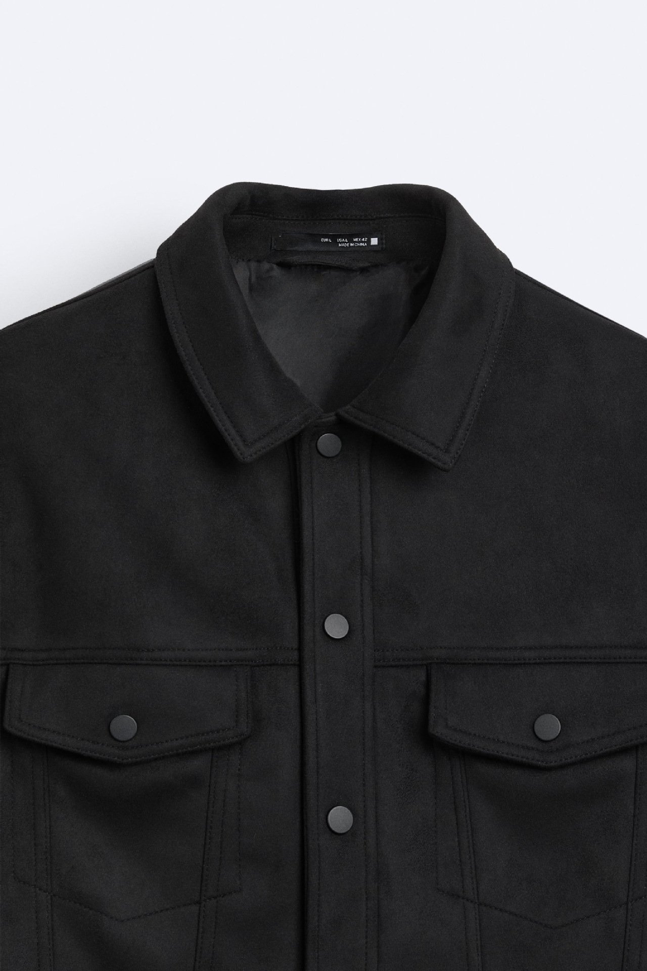 Suede-Effect Lapel Jacket-Classic Tailored Fit - Image 3