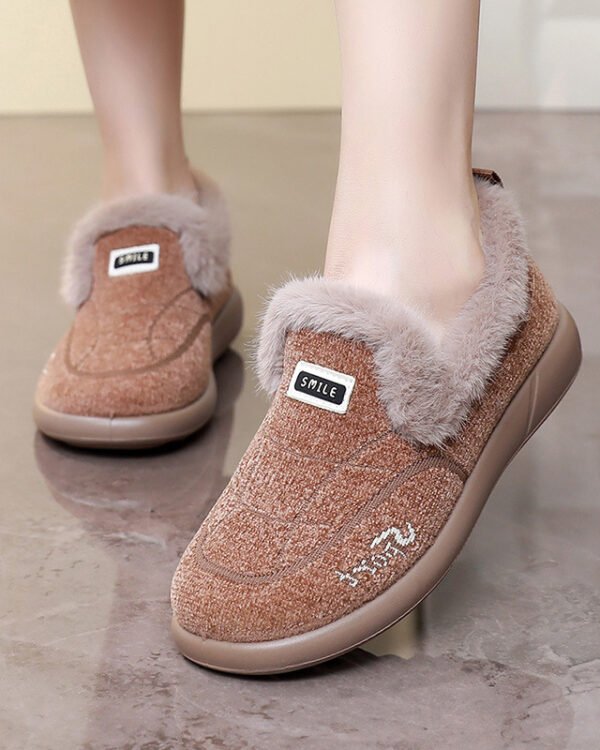 Cozy Faux-Fur Slip Flats - Soft Sole Winter Lounge