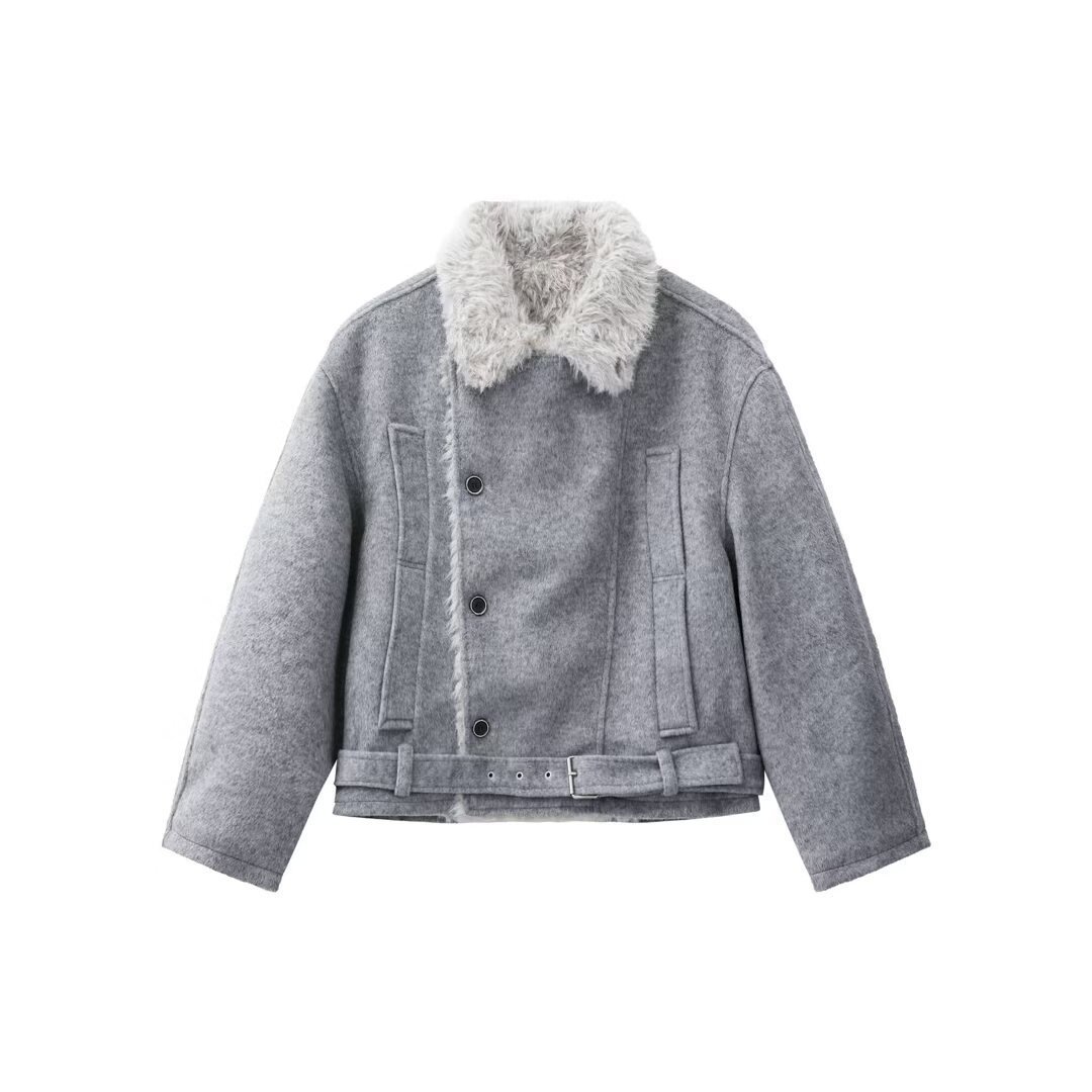 Shearling-Collar Retro Jacket - Image 3