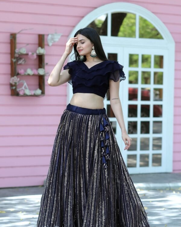 Alternative view of Premium Faux Blooming Sequin Readymade Lehenga Choli Set