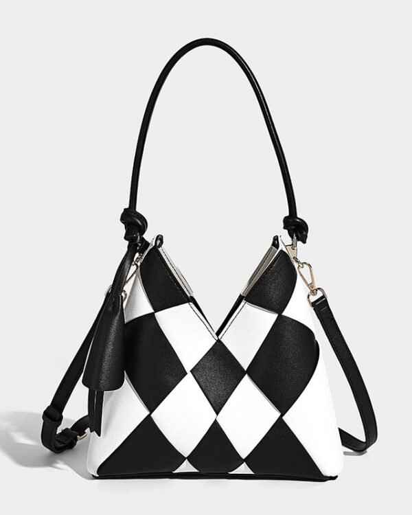 Alternative view of Geometric Woven Shoulder Tote Bag