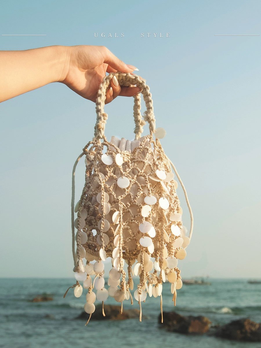 Sequin Woven Resort Mini Bag - Image 5