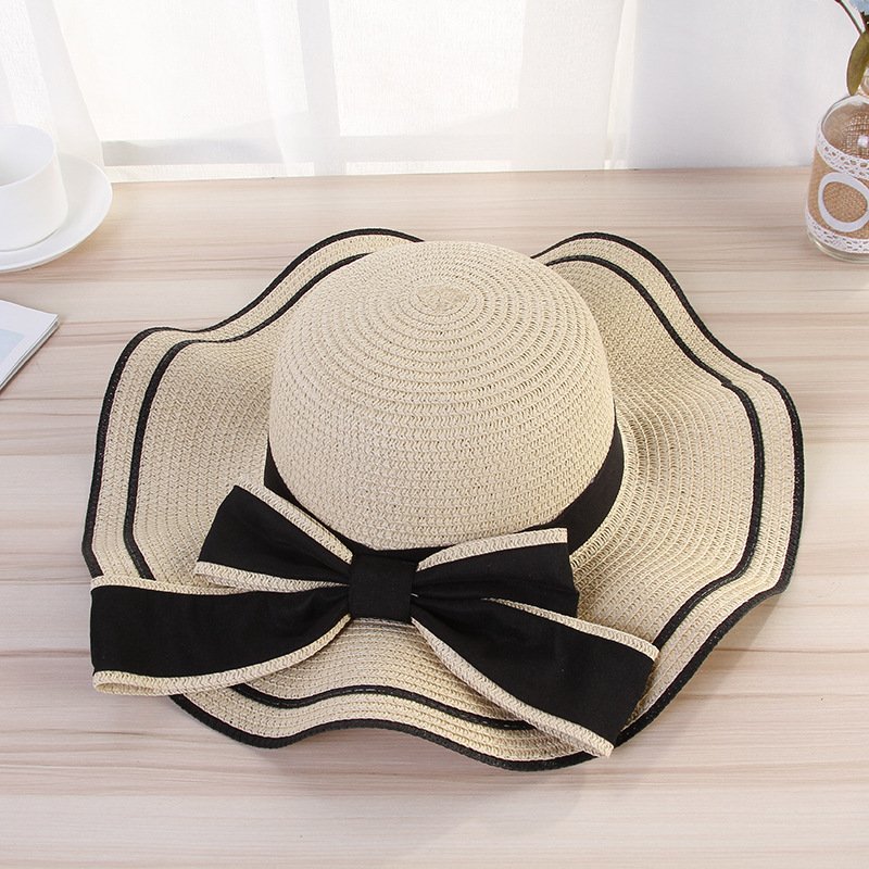Summer Sun Hat Women Straw Hats Sunshade Panama Fashion Bow Beach Hat Foldable Travel Caps - Image 4