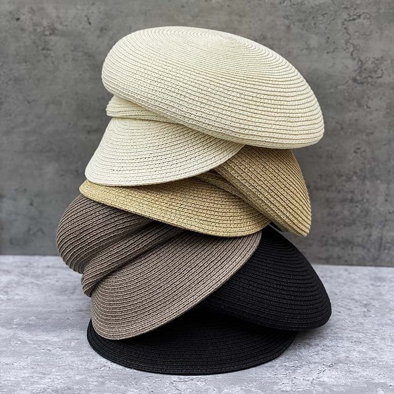 Classic Straw Newsboy Cap - Image 2