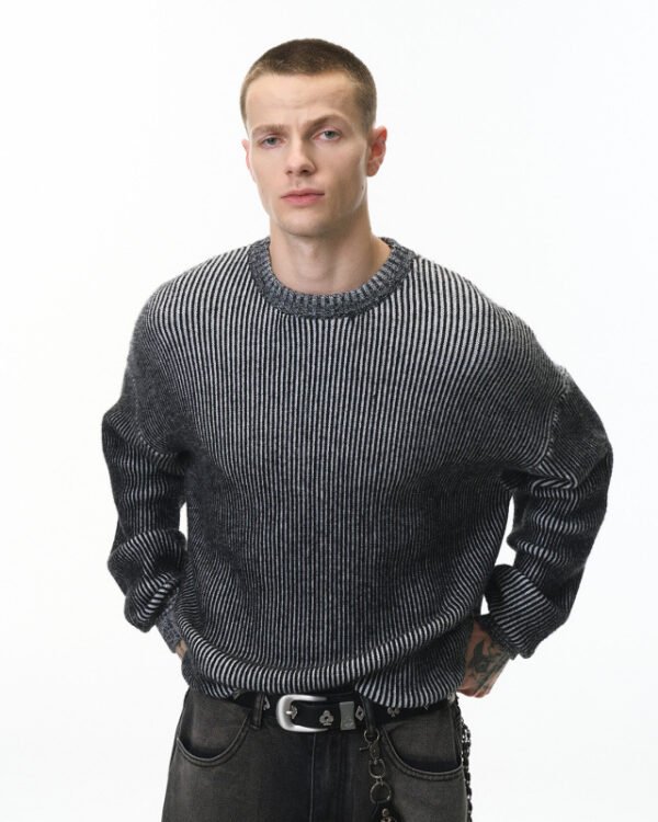 Two-Tone Street Knit Sweater