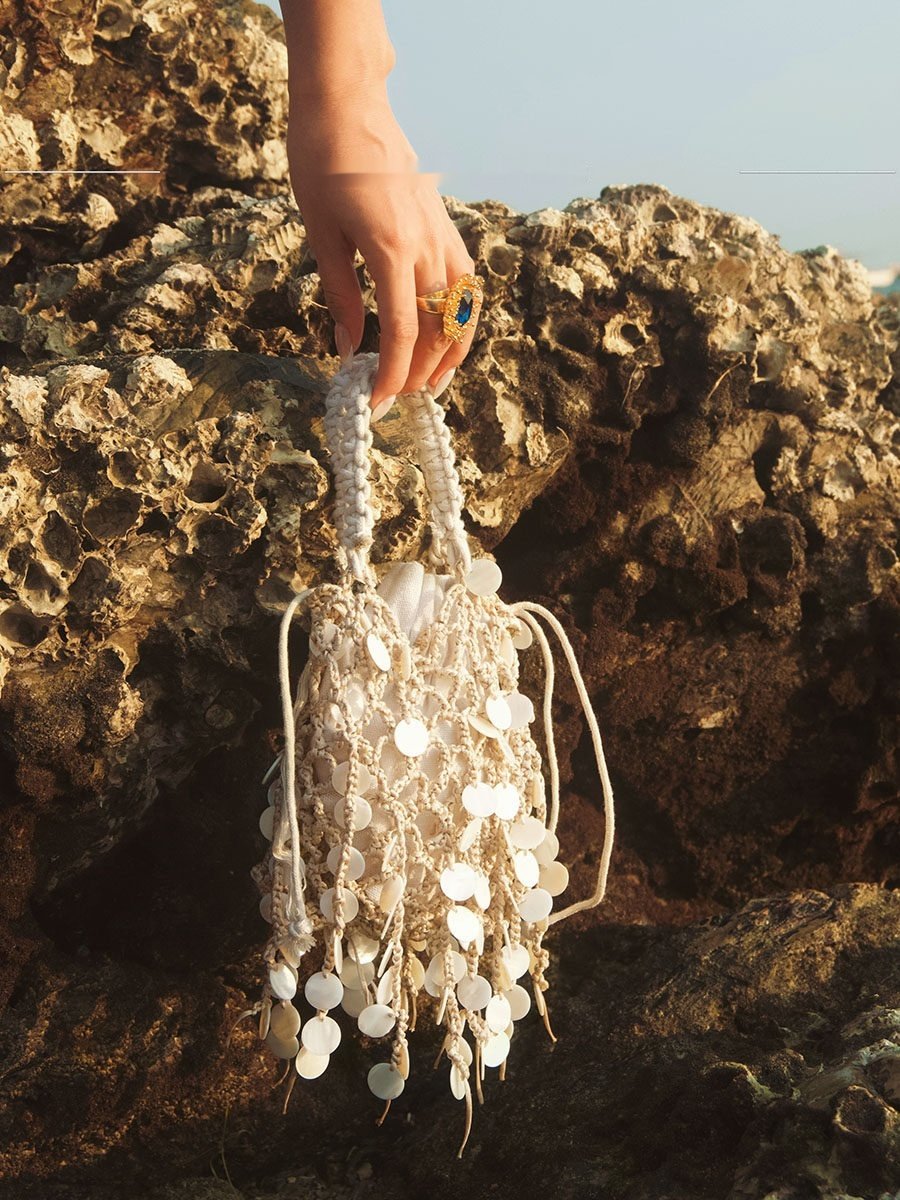 Sequin Woven Resort Mini Bag - Image 3