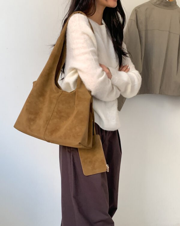 Alternative view of Minimal Suede Slouch Shoulder Bag