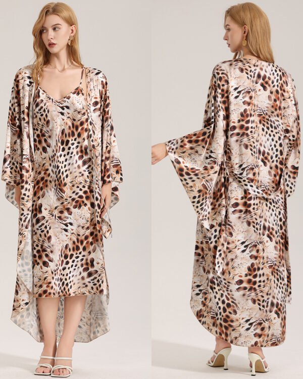 Satin Leopard Lounge Set