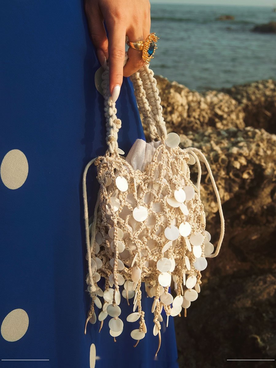 Sequin Woven Resort Mini Bag - Image 2