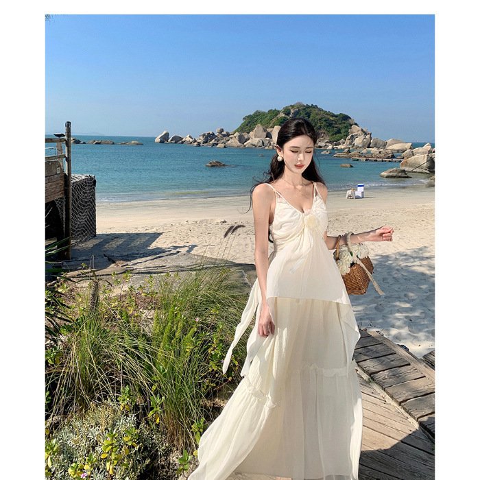 Dopamine Apricot Camisole Dress WomeIvory Tide Resort Maxi Dress
ns Wear - Image 3