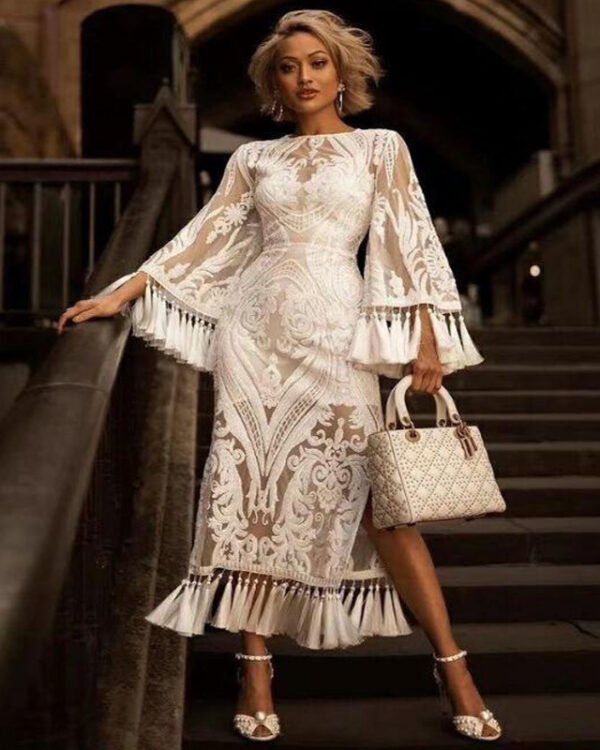 Alternative view of Celeste Fringe Lace Statement Dress