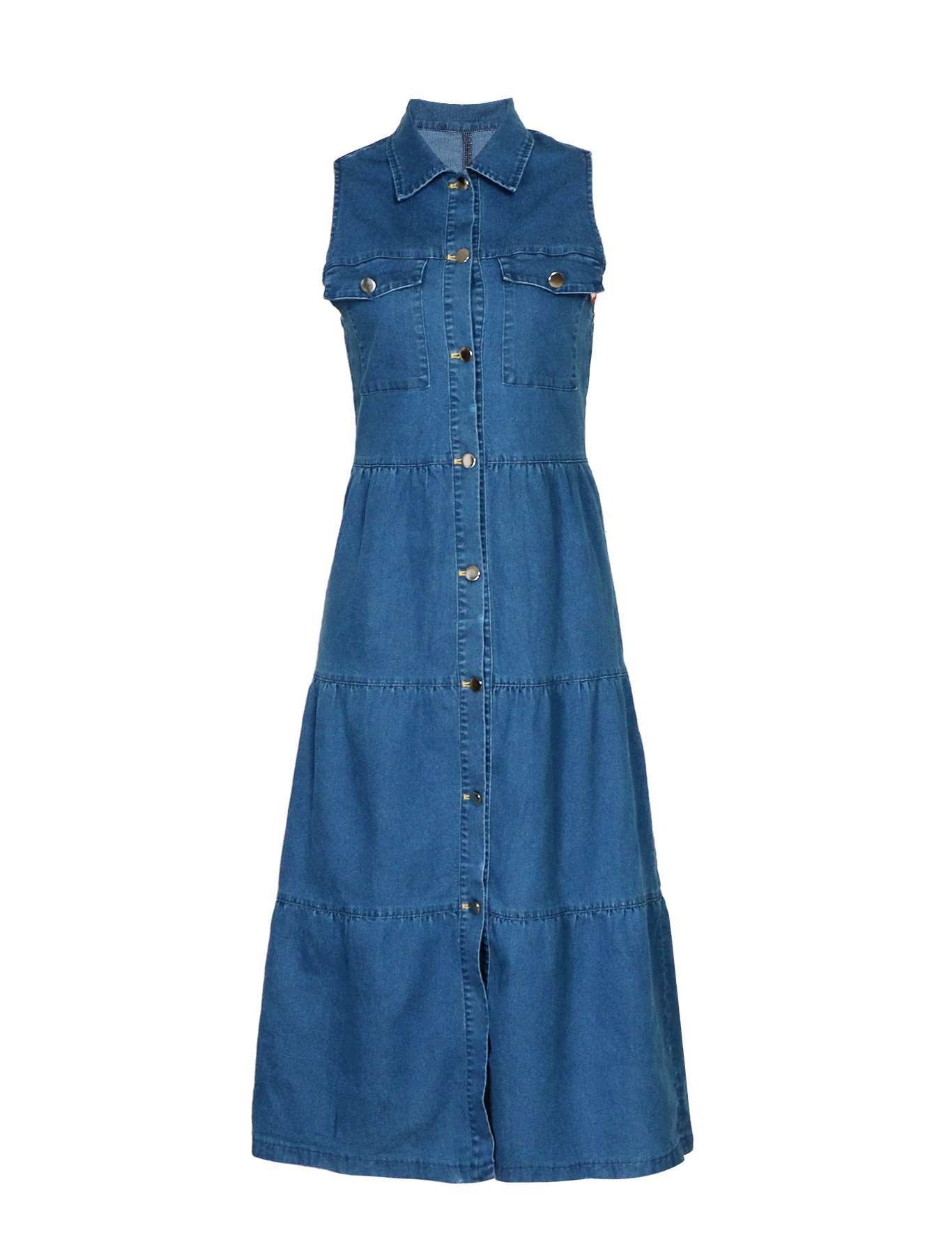 Urban Tide Button Denim Dress - Image 5