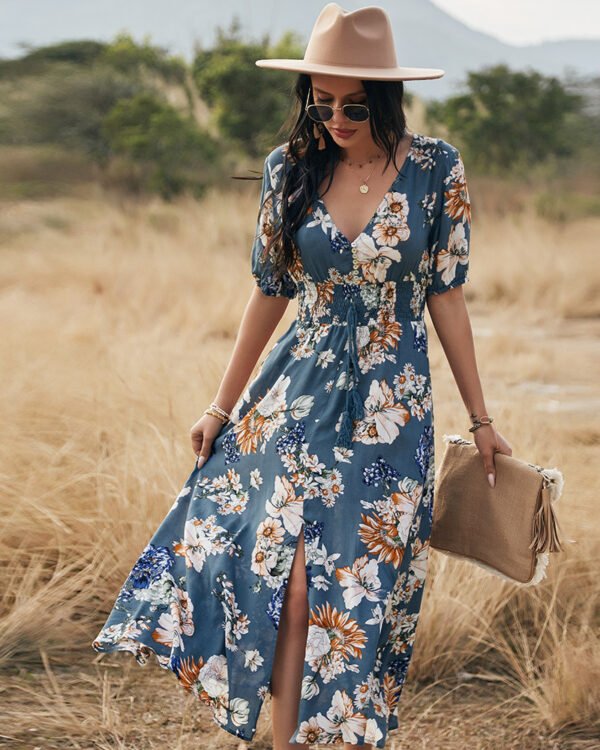 Alternative view of Coastal Noir Floral Summer Dress