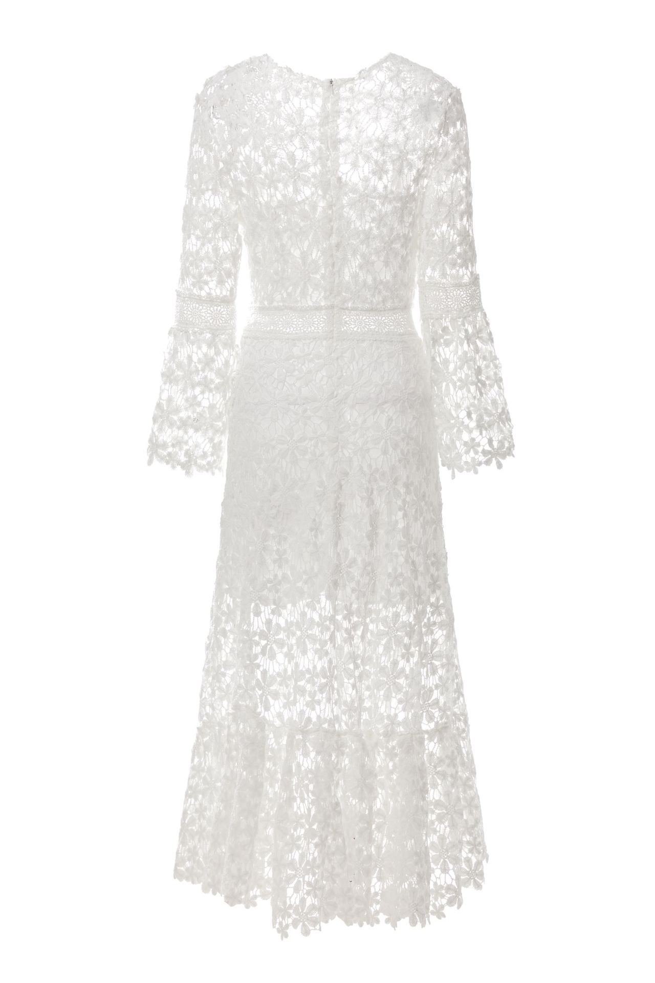 Ivory Luna Bloom Crochet Maxi Dress - Image 3