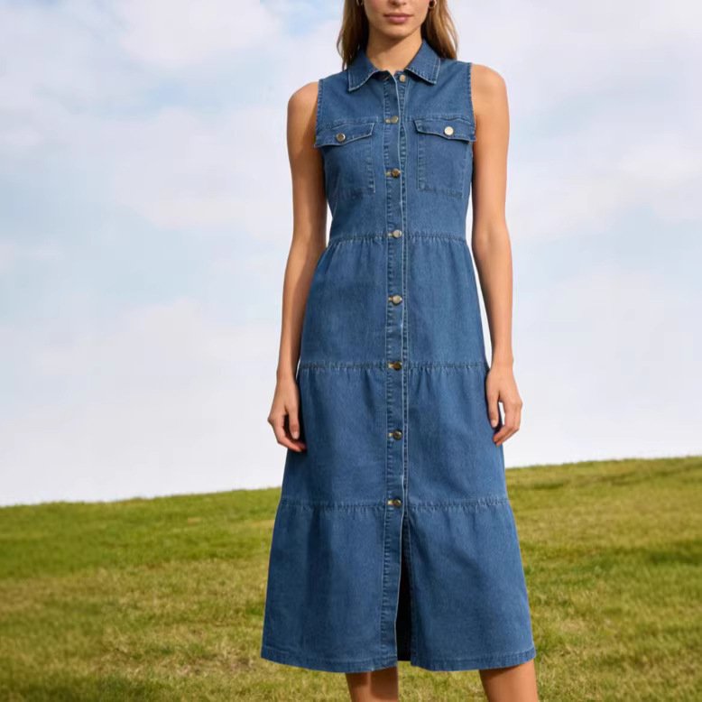 Urban Tide Button Denim Dress